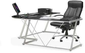 Bureau dangle informatique verre trempé - PESCARA