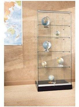 Vitrine armoire H 180 X L 80 cm socle noir + toit