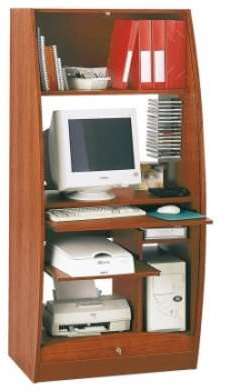 Armoire informatique hêtre, merisier, blanc