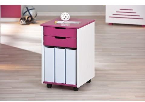 Rangement de bureau enfant design blanc/rose Tara