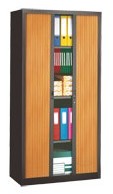 Armoire haute à rideaux démontables décor bois Union Armoire haute à rideaux démontables