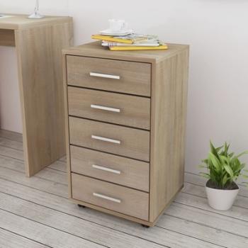 VidaXL Caisson à tiroir de bureau avec roulettes 5