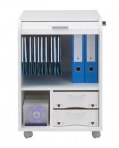 Caisson de Bureau Blanc + 2 Tiroirs - Coloris - Bl