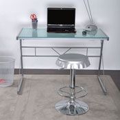 Bureau Informatique en métal et verre 110 à 119cm