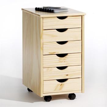 Caisson de bureau sur roulettes LAGOS, 6 tiroirs,