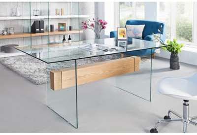 Bureau design en verre/fibre de bois Ragna 160 cm