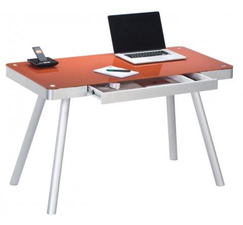 Bureau design Iphone plateau en verre rouge paste