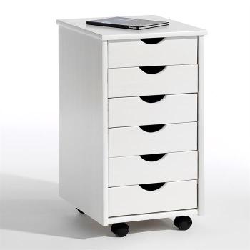 Caisson de bureau sur roulettes LAGOS, 6 tiroirs,