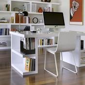 Bureau design avec pieds étagères MULTI Blanc 160c
