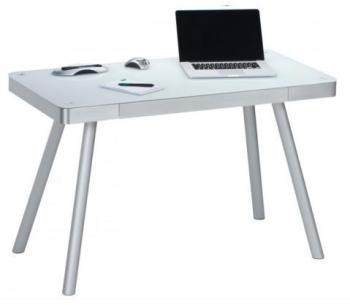Bureau design Iphone plateau en verre blanc
