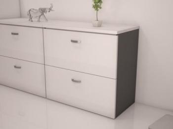 Armoire basse bicolore pour Dossiers suspendus