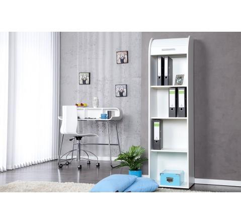 Meuble de rangement à rideau blanc Julio