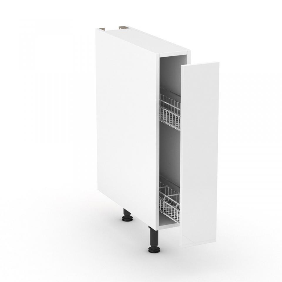 Meuble de cuisine bas blanc caisson porte épices 1