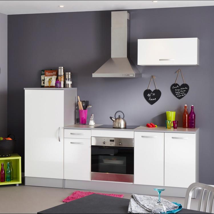 Cuisine aménagée Longueur 240cm BACHATA Blanc