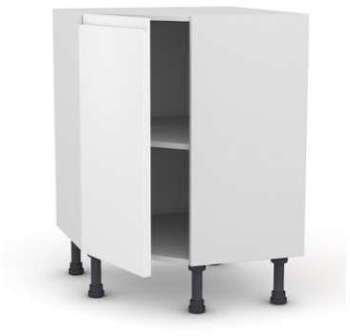 Meuble de cuisine Angle bas IPOMA Blanc mat 1 porte Meuble de cuisine Angle bas