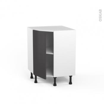 Meuble de cuisine Angle bas GINKO Gris 1 porte L65 Meuble de cuisine Angle bas