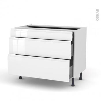 Meuble de cuisine Casserolier IPOMA Blanc brillant Meuble de cuisine Casserolier