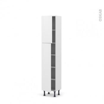 Colonne de cuisine Armoire étagère GINKO Blanc 2 portes Colonne de cuisine Armoire