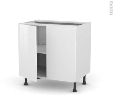 Meuble de cuisine Bas BORA Blanc 2 portes L80 x H70 Meuble de cuisine Bas BORA