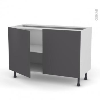 Meuble de cuisine Sous évier GINKO Gris 2 portes L