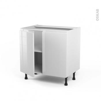 Meuble de cuisine Sous évier IPOMA Blanc brillant 2 Meuble de cuisine Sous évier