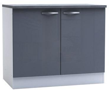 Meuble bas de cuisine 2 portes 100cm - coloris gri