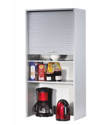 Rangement de cuisine aluminium avec rideau déroula
