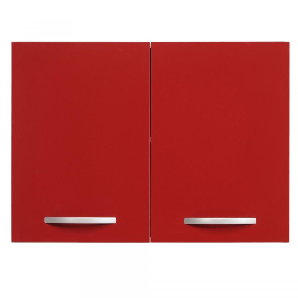 Meuble de cuisine haut 2 portes 80cm Rouge