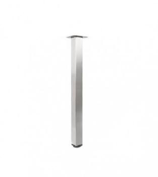 Pied de table Carré réglable Finition inox brossé H70 Pied de table Carré réglable