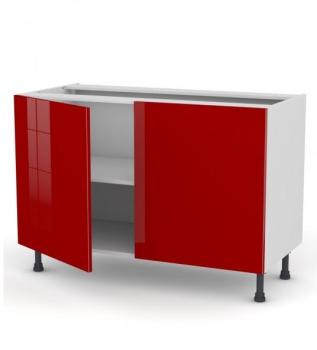 Meuble de cuisine Bas STECIA Rouge 2 portes L120 x Meuble de cuisine Bas STECIA
