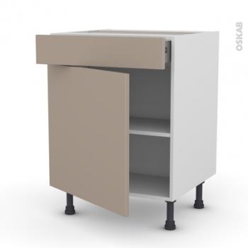 Meuble de cuisine Bas GINKO Taupe 1 porte 1 tiroir Meuble de cuisine Bas GINKO