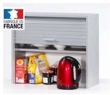 Petit meuble de cuisine aluminium avec rideau déroulant Petit meuble de cuisine aluminium