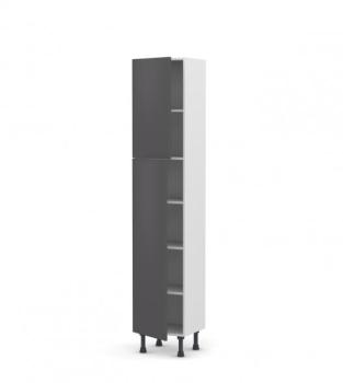 Colonne de cuisine Armoire étagère GINKO Gris 2 portes Colonne de cuisine Armoire