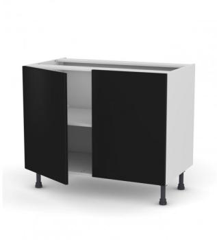 Meuble de cuisine Sous évier GINKO Noir 2 portes L100 Meuble de cuisine Sous évier