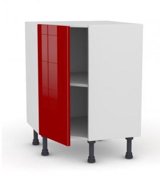 Meuble de cuisine Angle bas STECIA Rouge 1 porte L65 Meuble de cuisine Angle bas