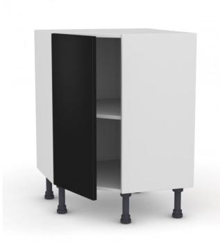Meuble de cuisine Angle bas GINKO Noir 1 porte L65