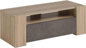 Promo : Meuble Tv Plaqué En Chêne Brut Effet Béton