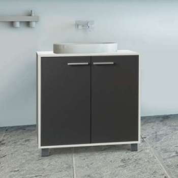 Meuble sous lavabo gris pour vasque de salle de bain Meuble sous lavabo gris pour