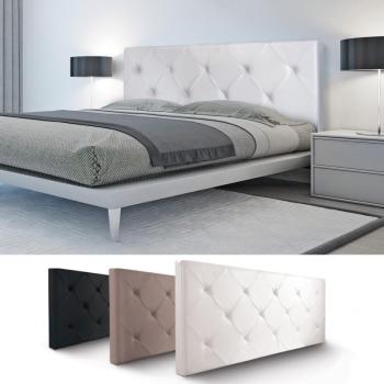 Tête de lit capitonnée PVC blanc 160x58 cm imprimé Tête de lit capitonnée PVC