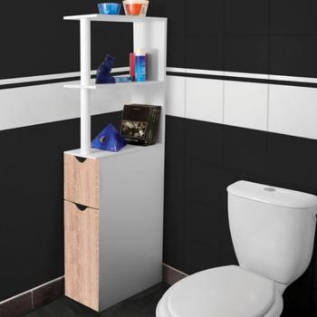Meuble WC étagère bois gain de place pour toilette Meuble WC étagère bois gain
