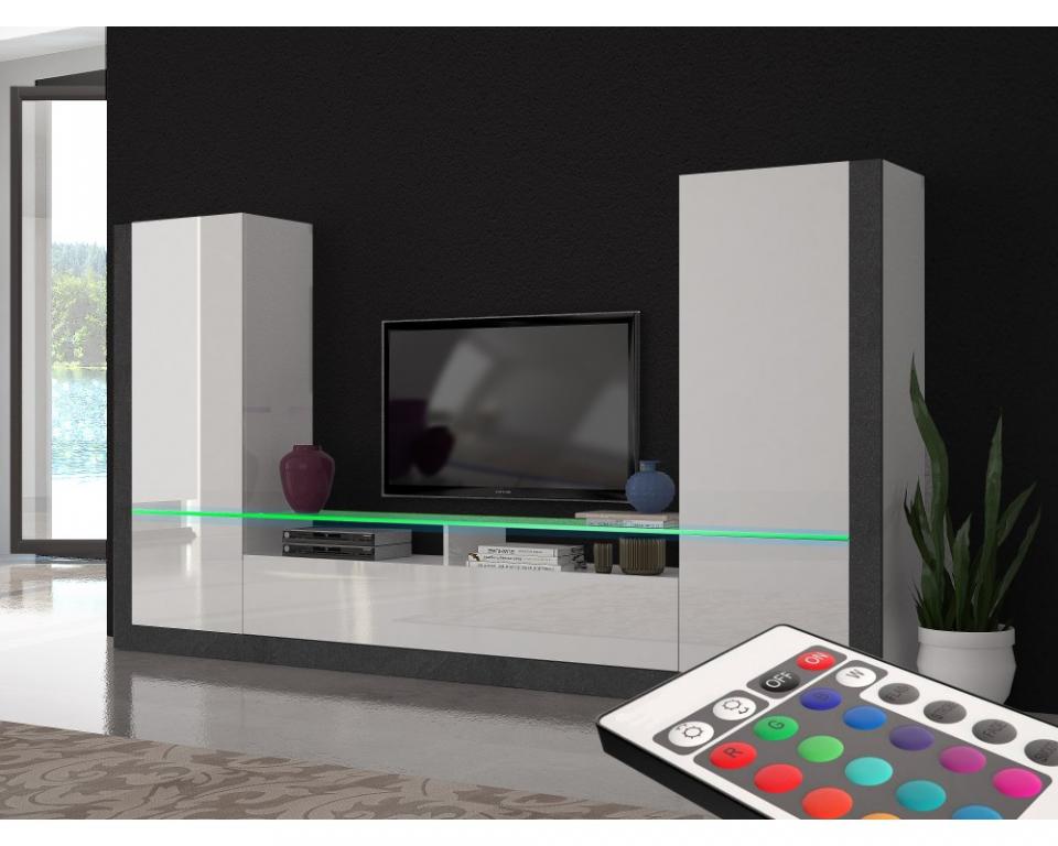 Meuble TV mural design lumineux Ornela