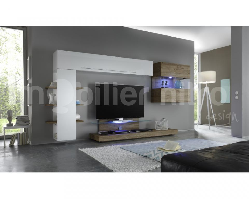 Ensemble meuble TV mural design Bezzi