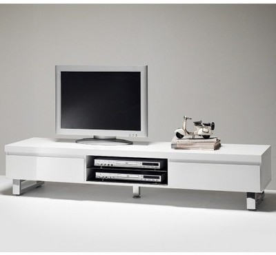 Meuble TV blanc laqué