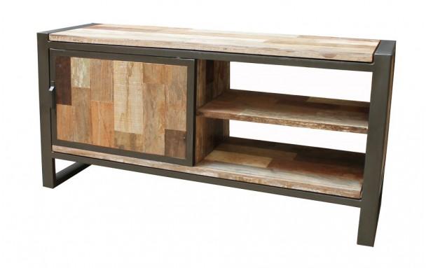 Meuble TV 1M20 - fer et vieux bois