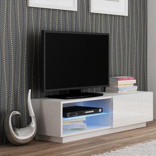 Meuble TV blanc avec led 120x38cm Boston