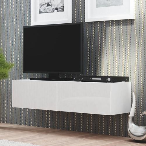 Meuble télé blanc suspendu 160x40cm Casa