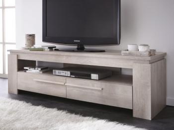 Meuble TV bas en bois 2 tiroirs L140 cm SEGUR Prom