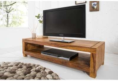 Meuble TV 110 cm en bois de palissandre ciré