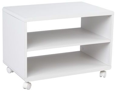 Meuble TV blanc à roulettes Blanc