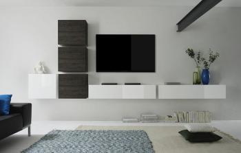 Ensemble TV mural contemporain suspendu LOUDEAC, c